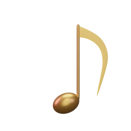 Music Note Gold  3D Icon