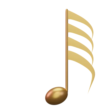 Music Note Gold  3D Icon