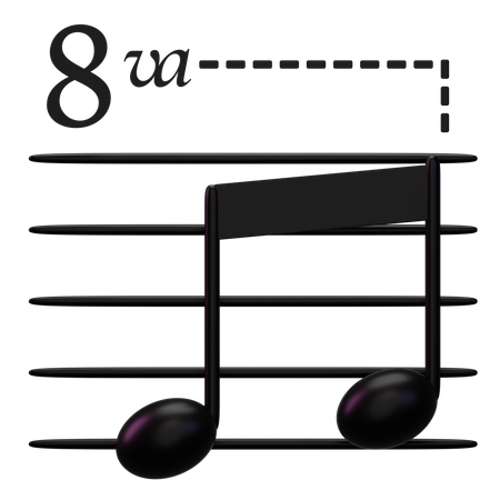 Music Note Gold  3D Icon