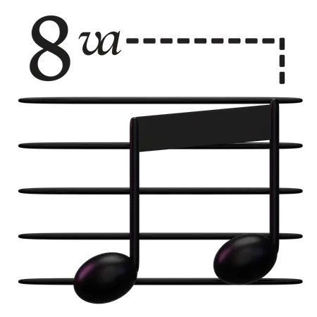 Music Note Gold  3D Icon