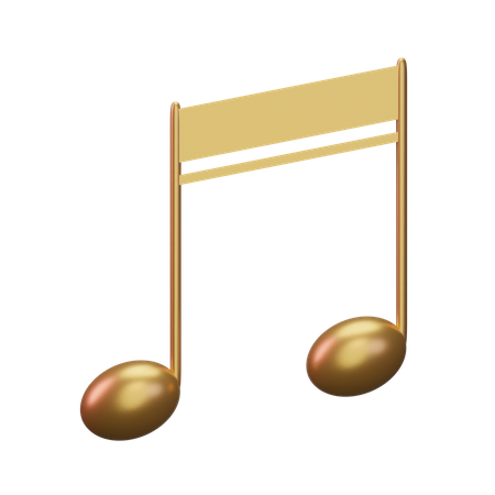 Music Note Gold  3D Icon