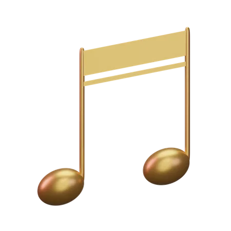 Music Note Gold  3D Icon