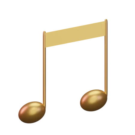 Music Note Gold  3D Icon