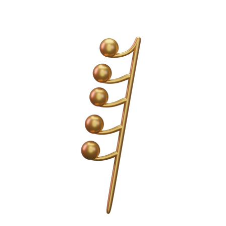 Music Note Gold  3D Icon