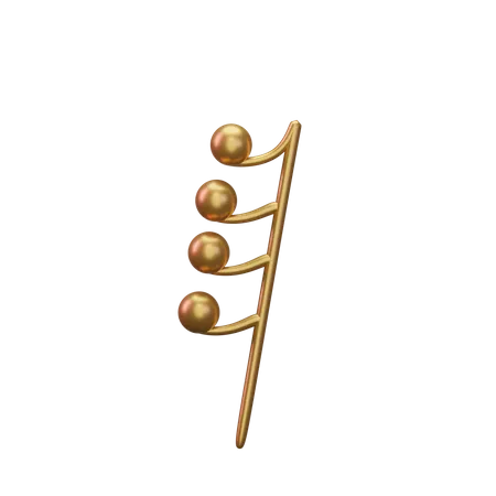 Music Note Gold  3D Icon