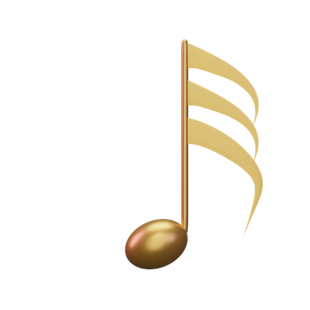 Music Note Gold  3D Icon