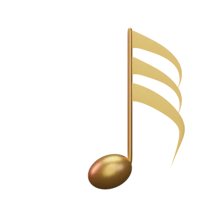 Music Note Gold  3D Icon