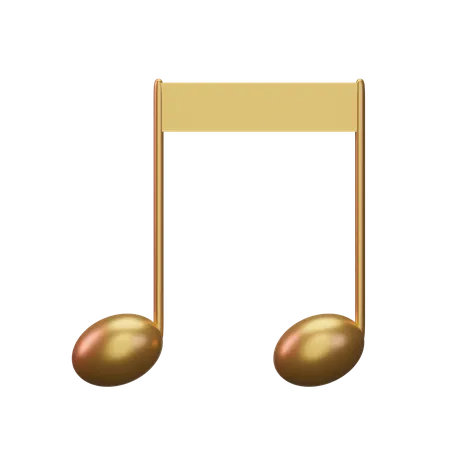 Music Note Gold  3D Icon