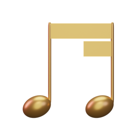 Music Note Gold  3D Icon