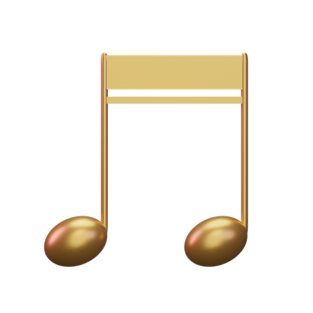 Music Note Gold  3D Icon