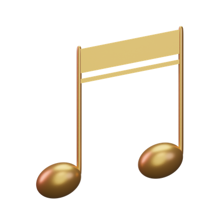 Music Note Gold  3D Icon