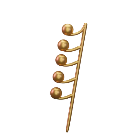 Music Note Gold  3D Icon