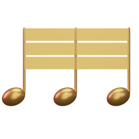 Music Note Gold  3D Icon