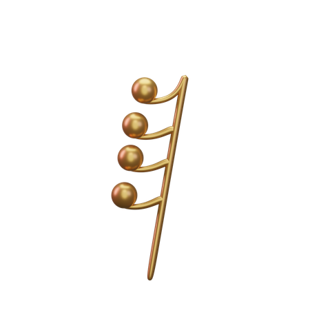 Music Note Gold  3D Icon
