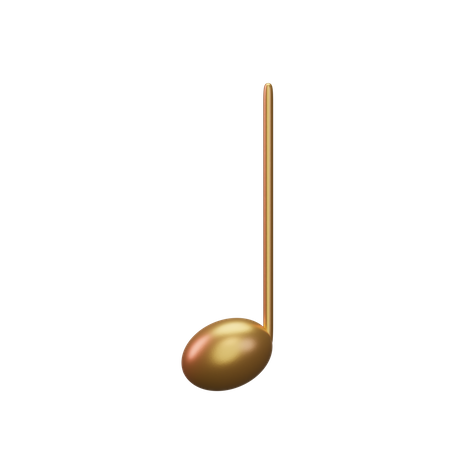 Music Note Gold 3D Icon