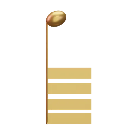 Music Note Gold  3D Icon