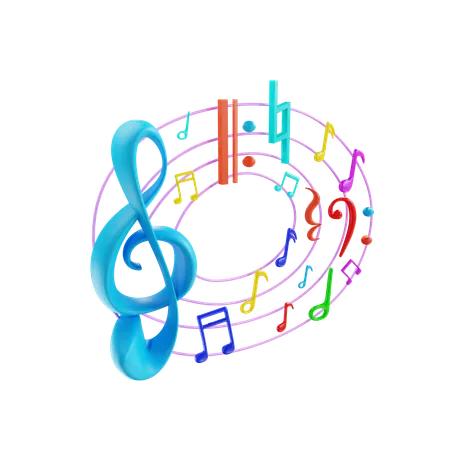 3 D Render Music Notes 3D Icon