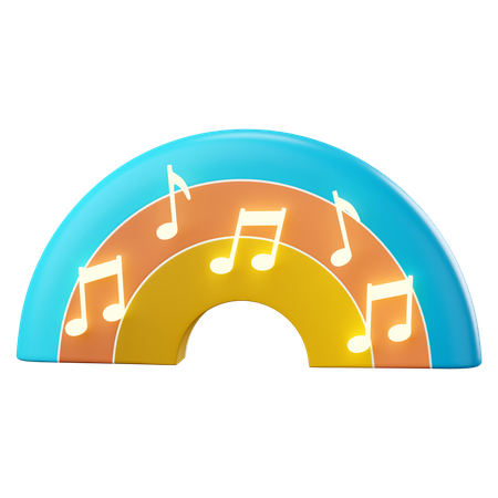 Music notes rainbow  3D Icon