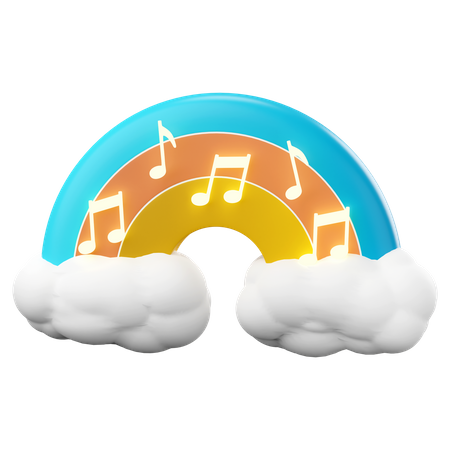 Music notes rainbow  3D Icon