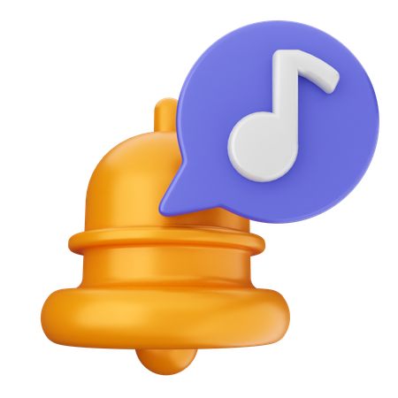 音楽通知ベル  3D Icon