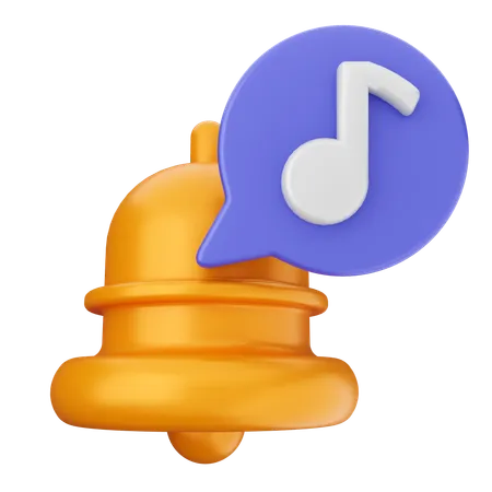 Music Notification Bell  3D Icon