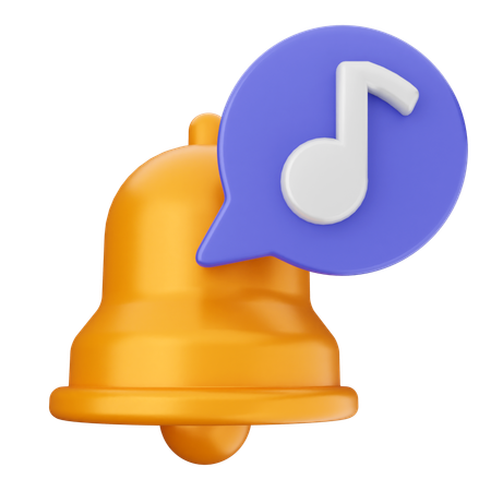 Music Notification Bell  3D Icon