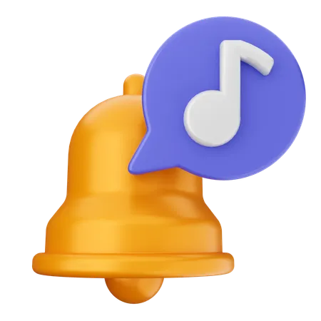 Music Notification Bell  3D Icon