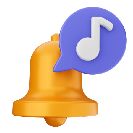 Music Notification Bell  3D Icon