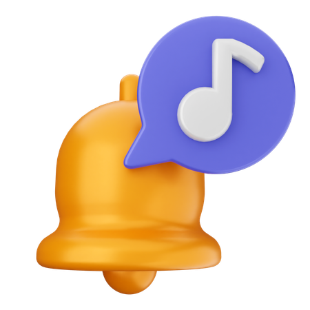 Music Notification Bell  3D Icon