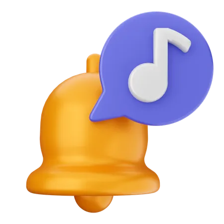 Music Notification Bell  3D Icon