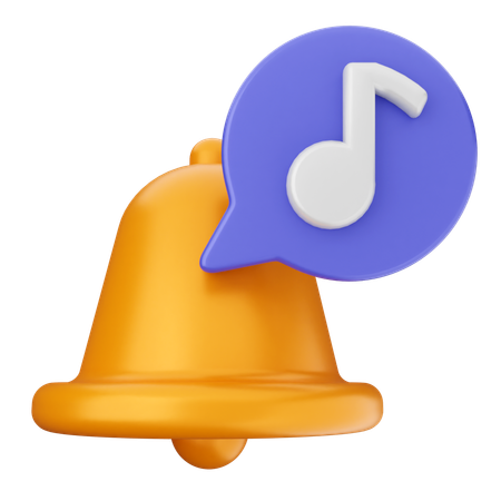 Music Notification Bell  3D Icon