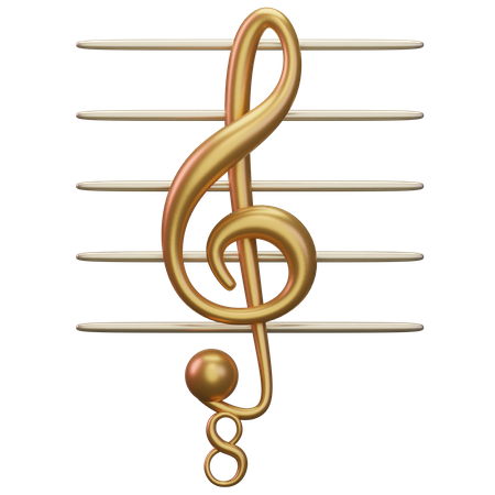 Music Octave clef  3D Icon