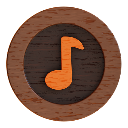 Music On Button  3D Icon