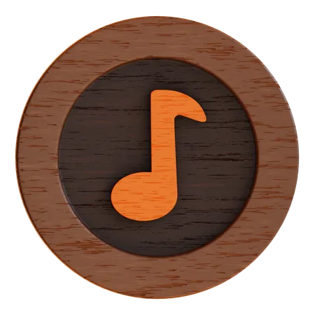 Music On Button  3D Icon