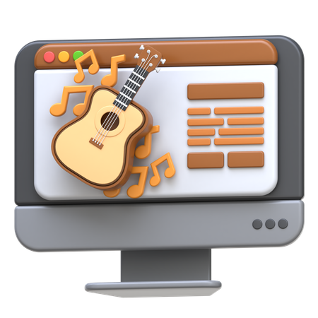 Music Online Course  3D Icon