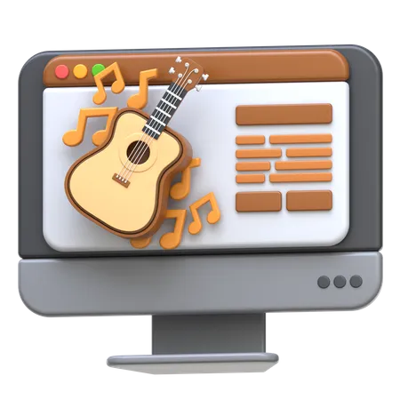 Music Online Course  3D Icon