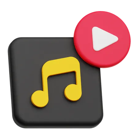 Music Play  3D Icon