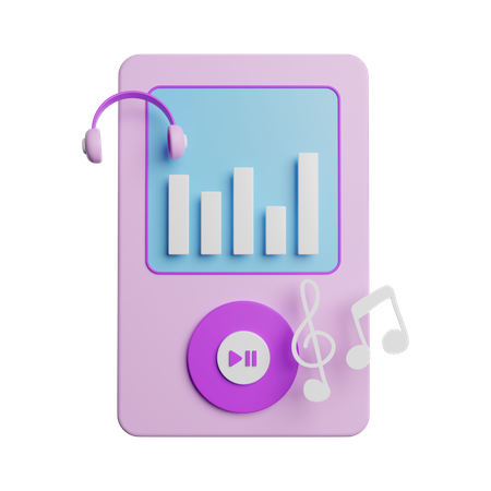 Music Player  3D Illustration