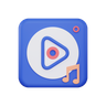 music play 3d logo