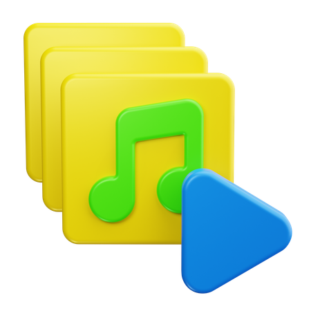 Music playlist  3D Icon