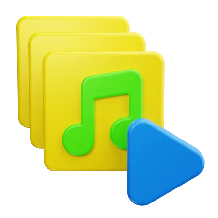 Music playlist  3D Icon