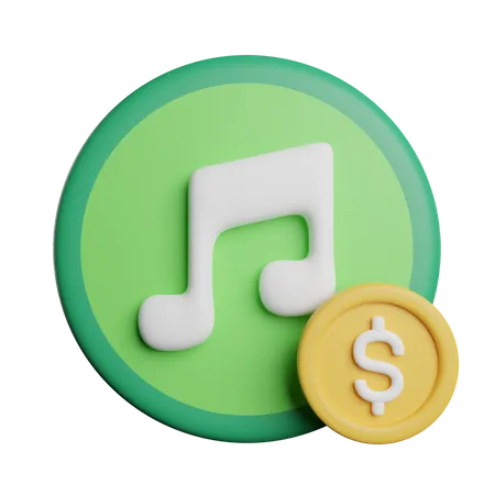 Music Royalti Money 3D Icon