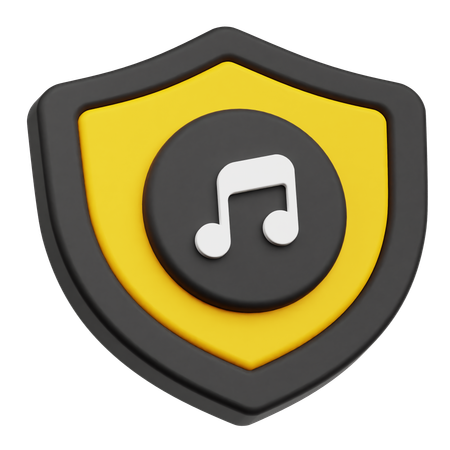 音楽セキュリティ  3D Icon