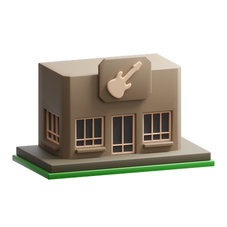 Music shop building  3D Icon