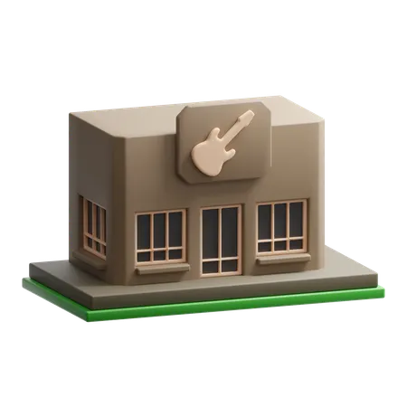 Music shop building  3D Icon