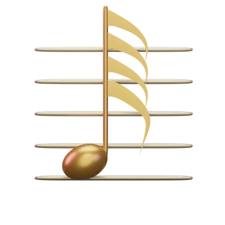 Music Sixty fourth note  3D Icon
