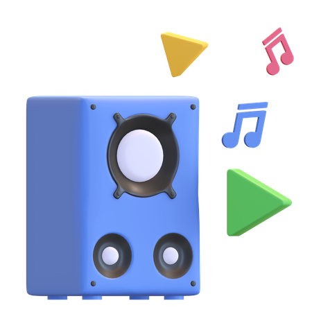 Music system  3D Illustration