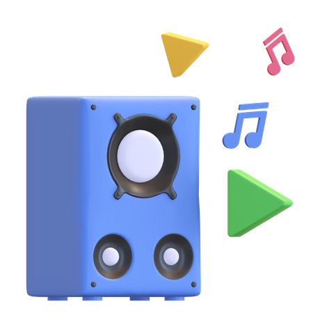 Music system 3D Illustration
