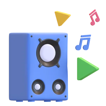 Sound System Audio Player Icon With Play Symbol Entertainment 3 D Render Illustration 3D Illustration