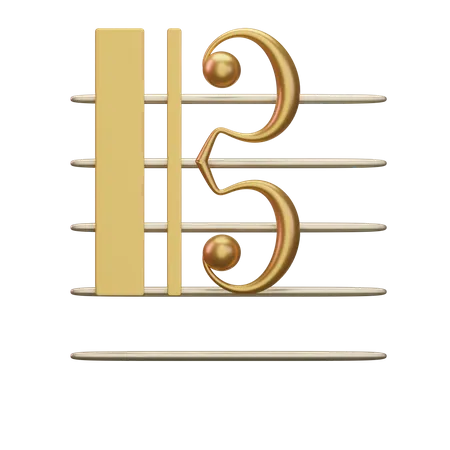 Music Tenor Clef  3D Icon